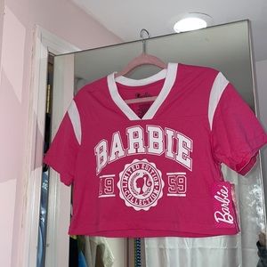 Barbie Crop Varsity Cheer Shirt Small New Pink 💓👑